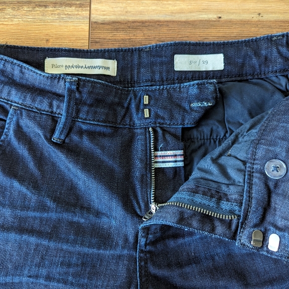 Pilcro and the Letterpress Dark Denim Cropped Flared Slim Jeans Size 29 - Picture 4 of 14